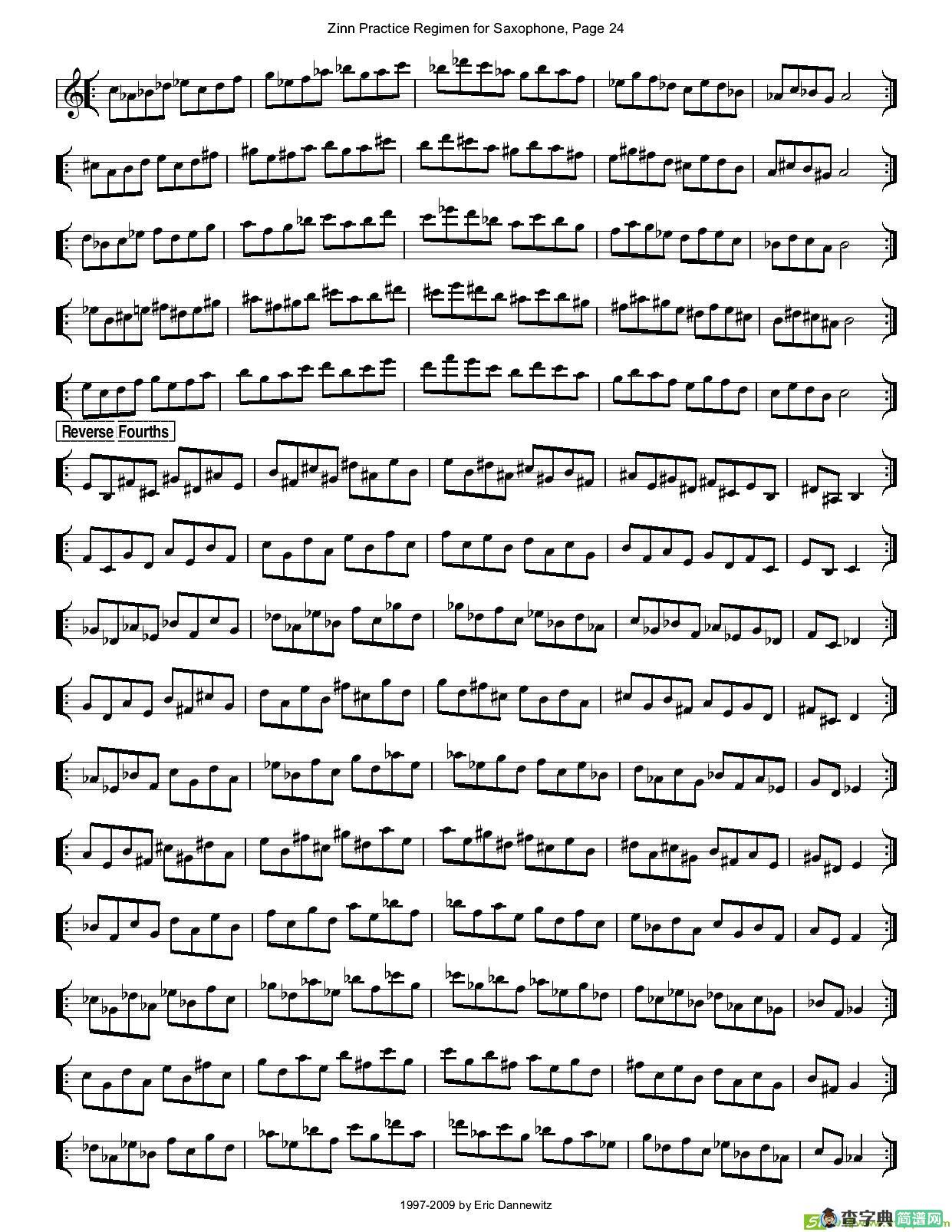 ZinnRegimenSax2009练习曲萨克斯谱