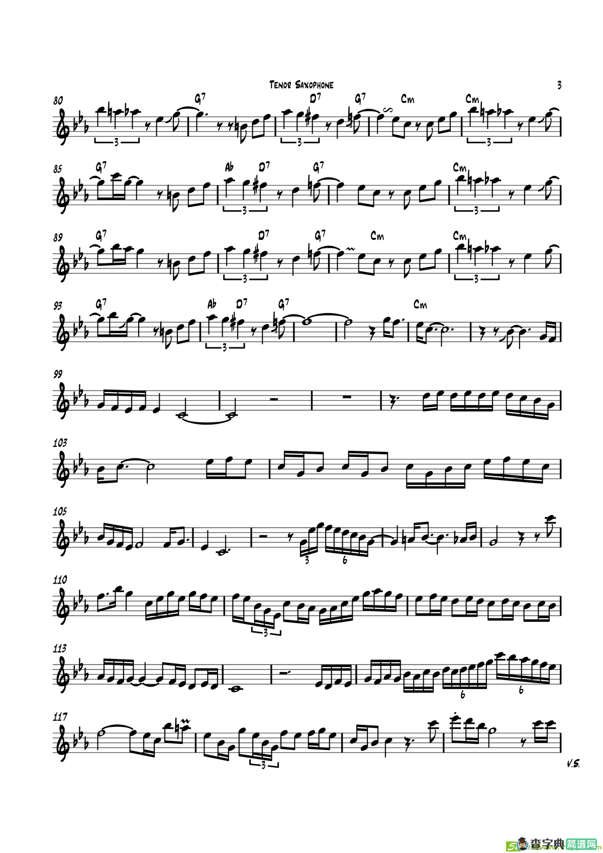 Tango（次中音萨克斯）萨克斯谱