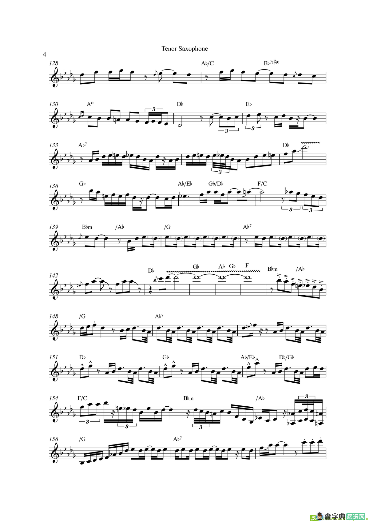 Nothing‘sGonnaChangeMyLoveFouYour（次中音萨克斯）萨克斯谱