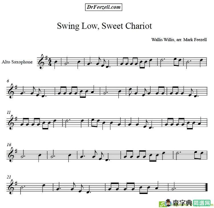 Swing Low, Sweet Chariot萨克斯谱