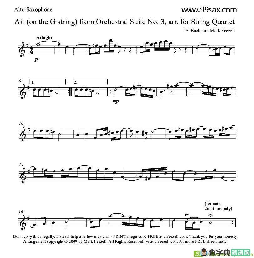 中音萨克斯G大调练习曲一首萨克斯谱