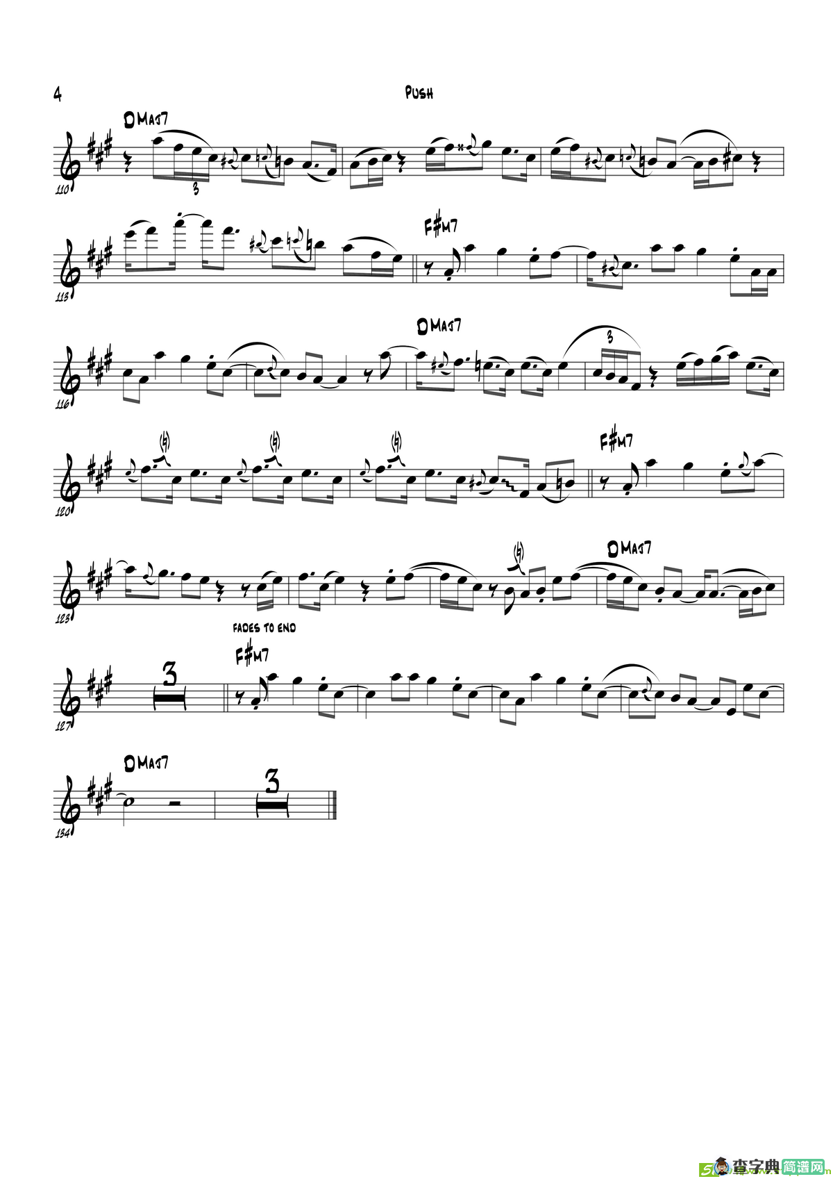 Push（EbPart）萨克斯谱