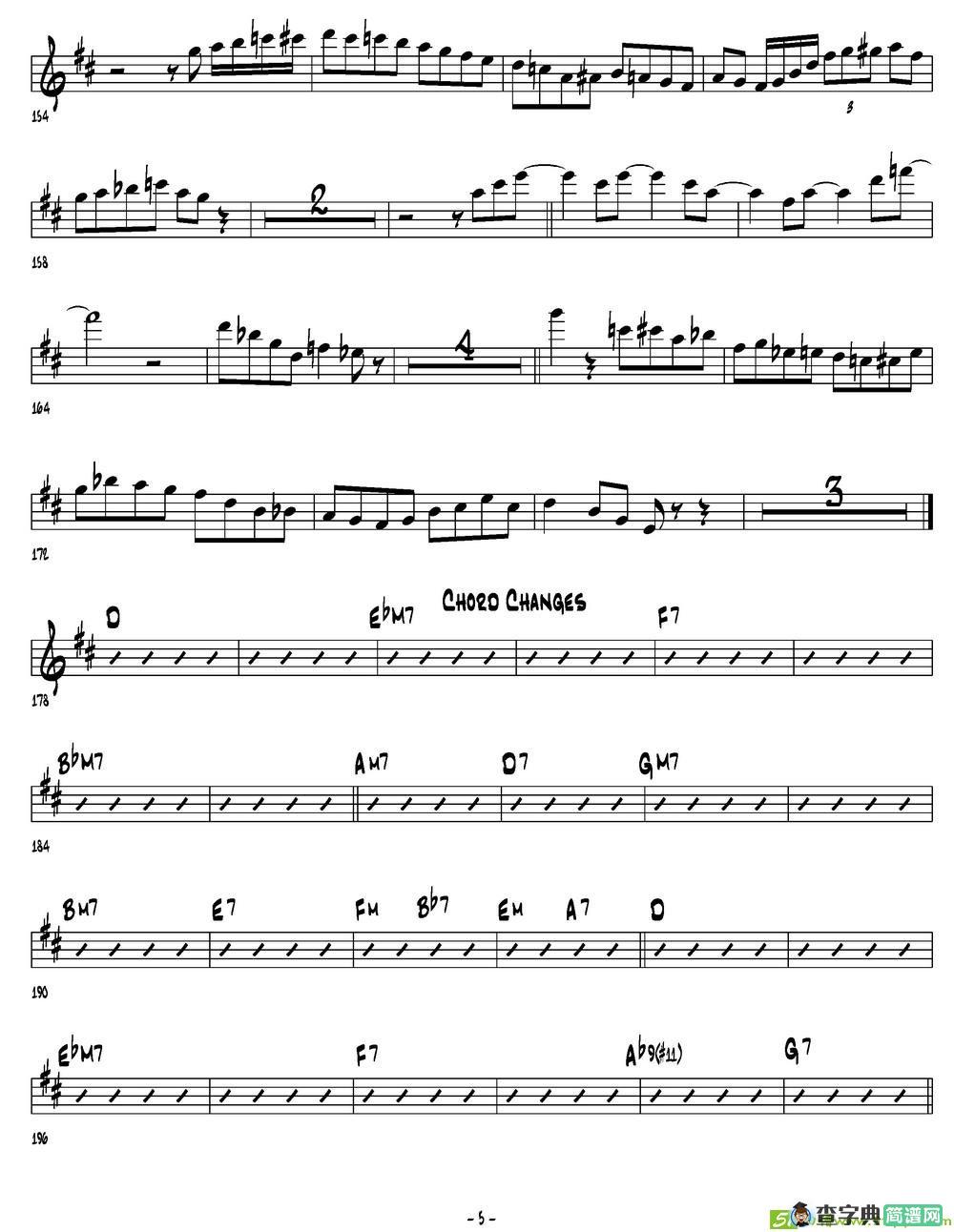You Steppeo Out Of A Dream萨克斯曲谱(Sonny演唱)
