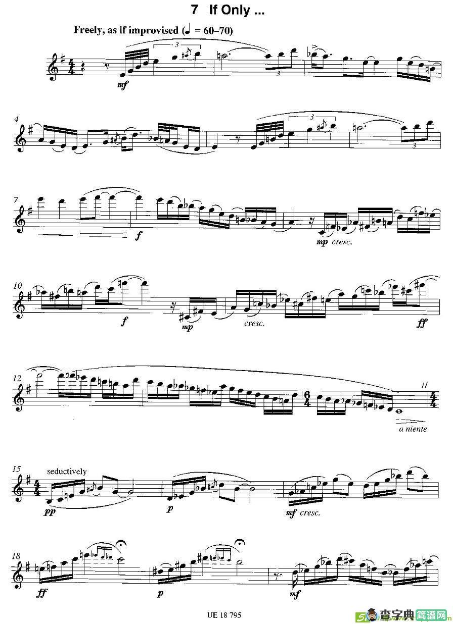 If Only萨克斯谱(James作曲)