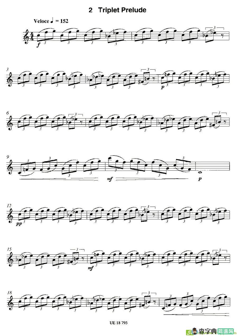 Triplet Prelude萨克斯谱(James作曲)