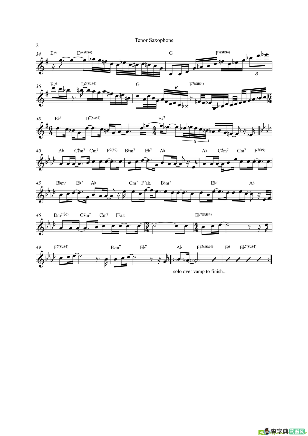 OhTannenbaum（次中音萨克斯）萨克斯谱