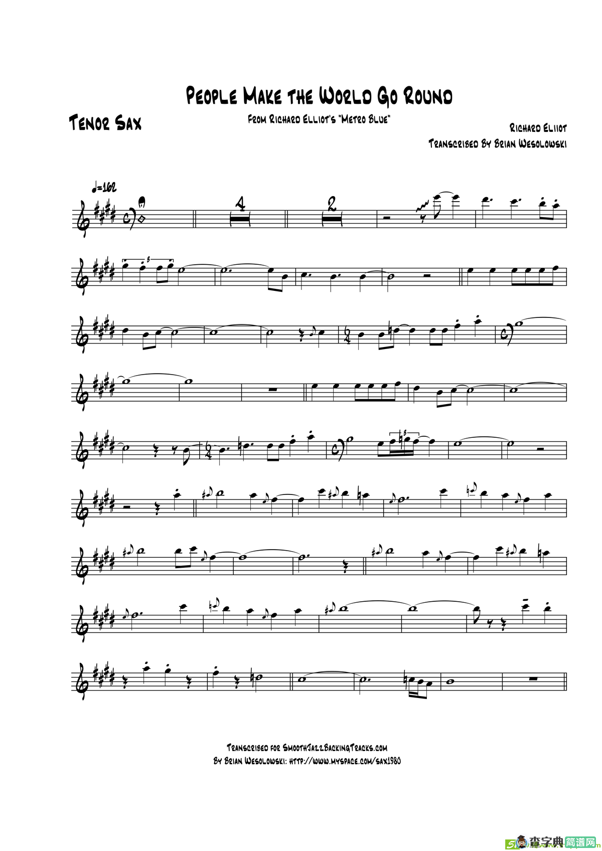 PeopleMakeTheWorldGoRound（次中音萨克斯）萨克斯谱