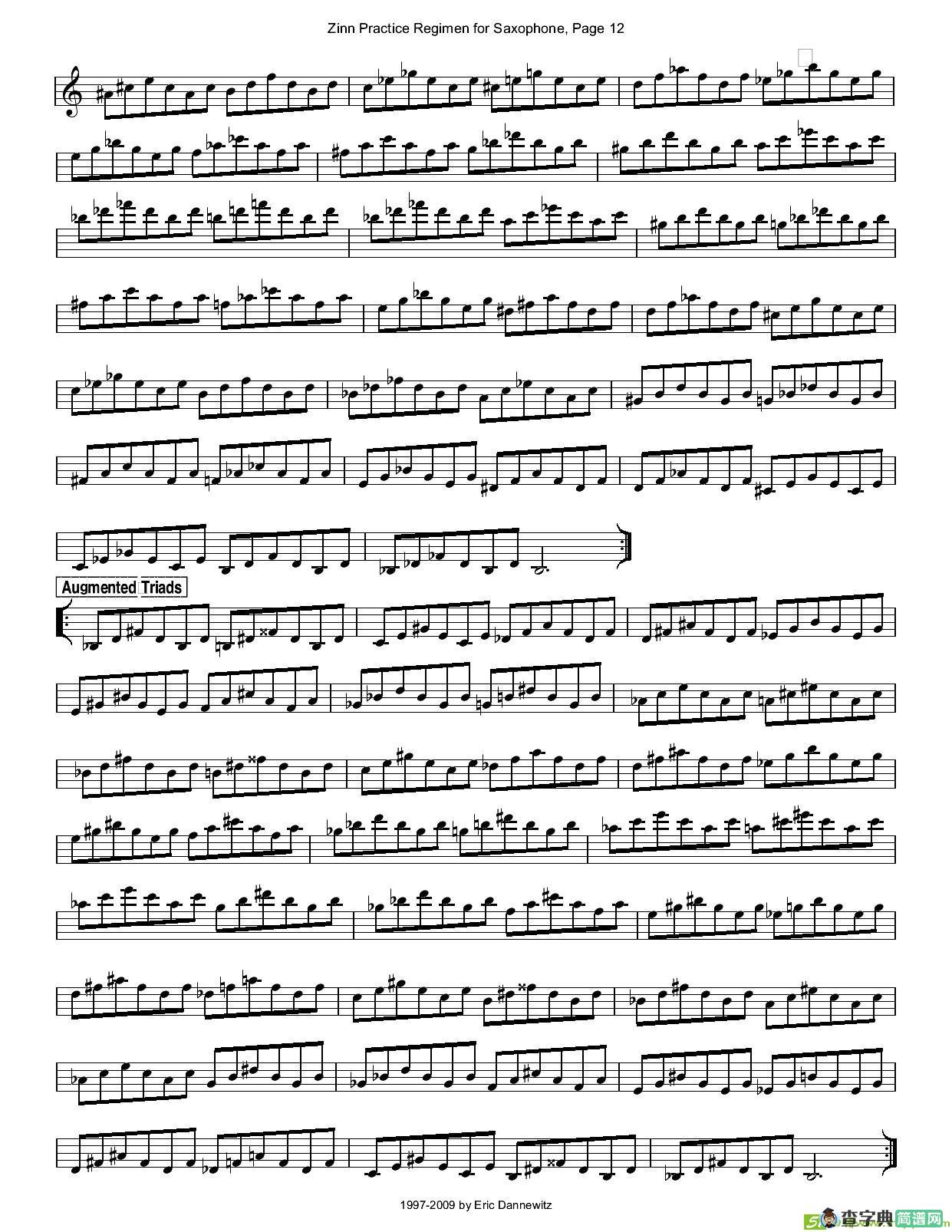 ZinnRegimenSax2009练习曲萨克斯谱