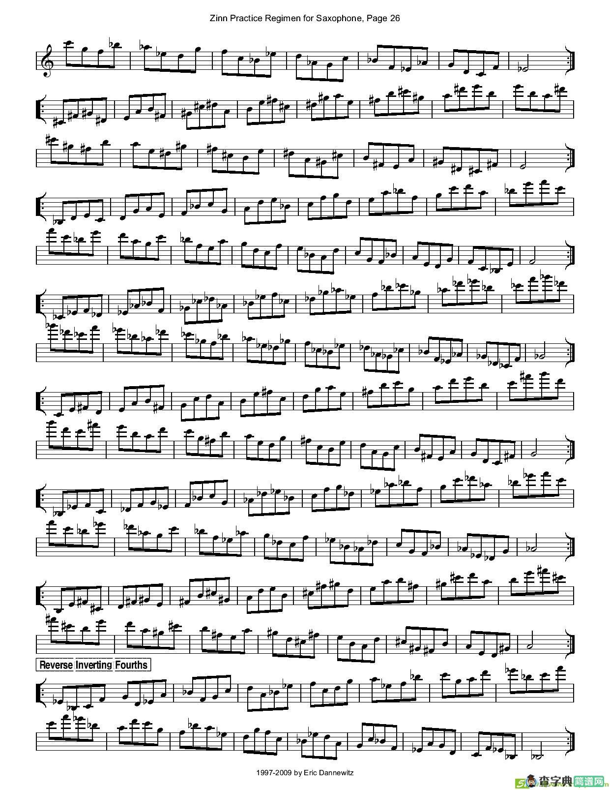 ZinnRegimenSax2009练习曲萨克斯谱