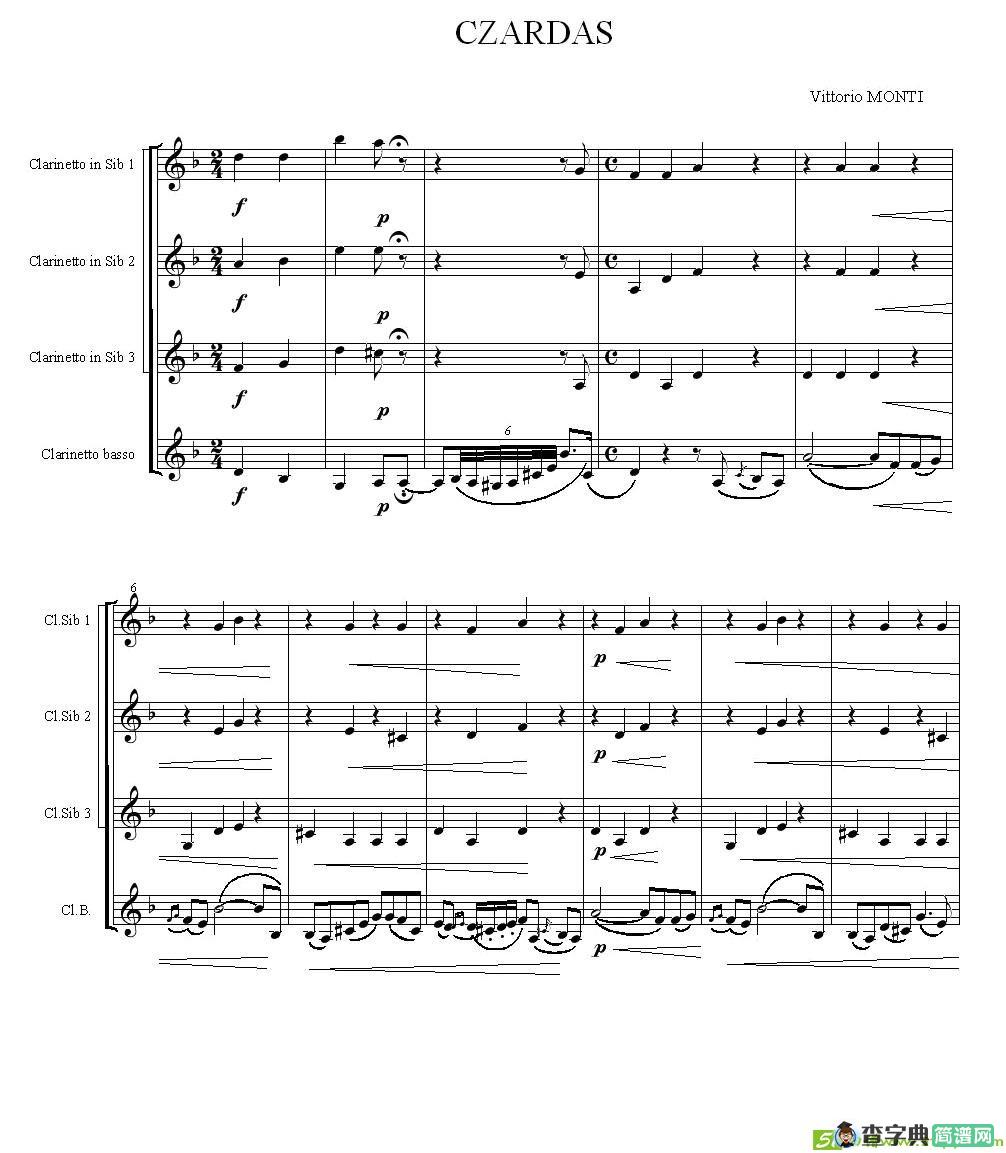 查尔达斯舞曲萨克斯谱(Czardas作曲)