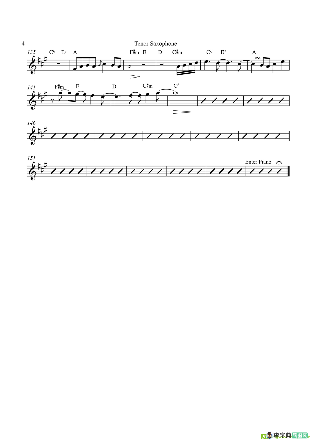 TheFirstNoel（次中音萨克斯）萨克斯谱