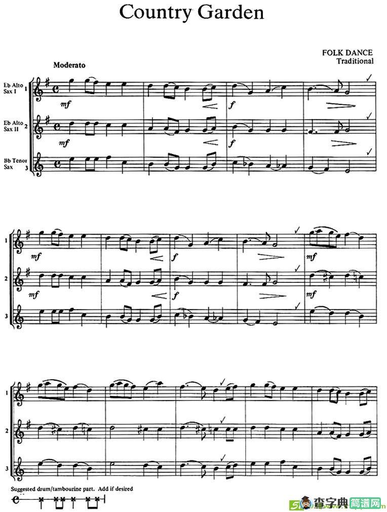 Coumtry Garden萨克斯谱