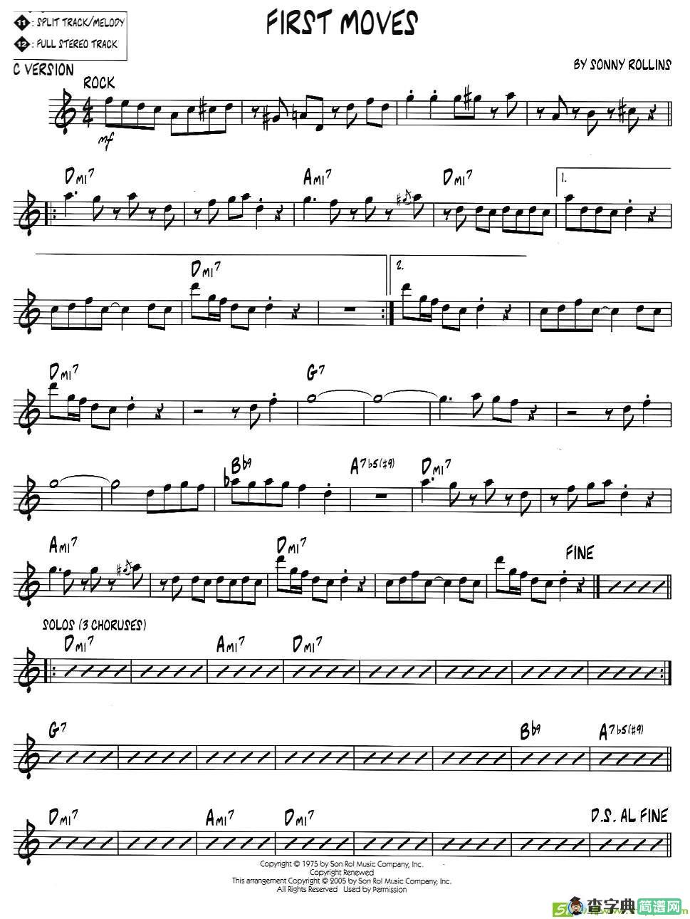 FIRST MOVES萨克斯谱(sonny作曲,sonny演唱)