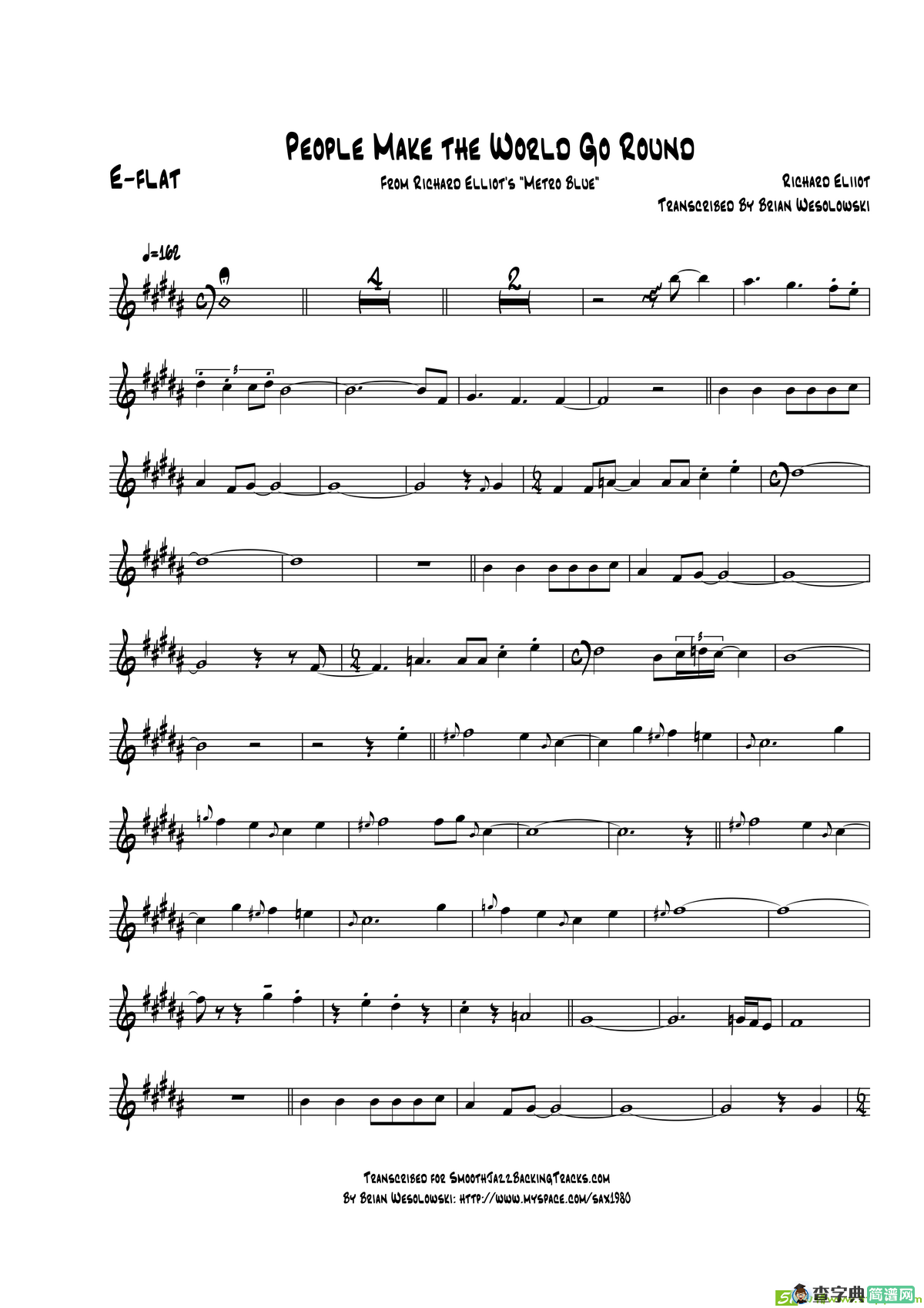 PeopleMakeTheWorldGoRound（E-flat）萨克斯谱