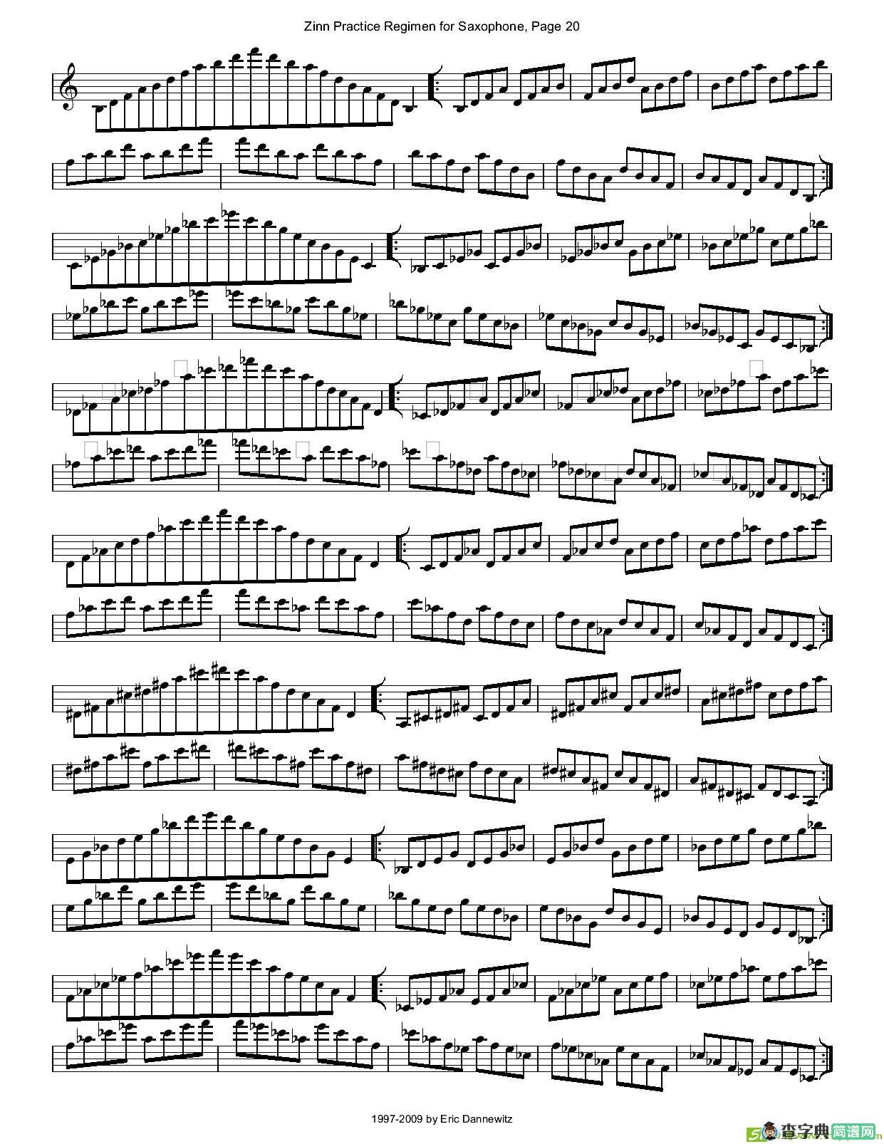 ZinnRegimenSax2009练习曲萨克斯谱