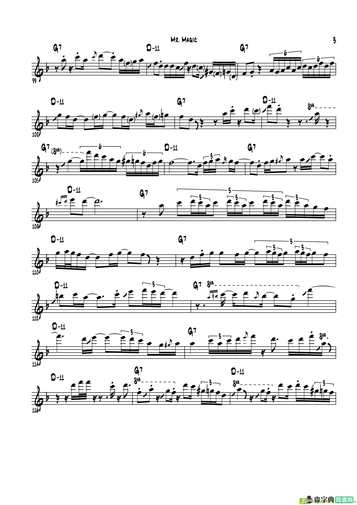 MrMagic（次中音萨克斯）萨克斯谱