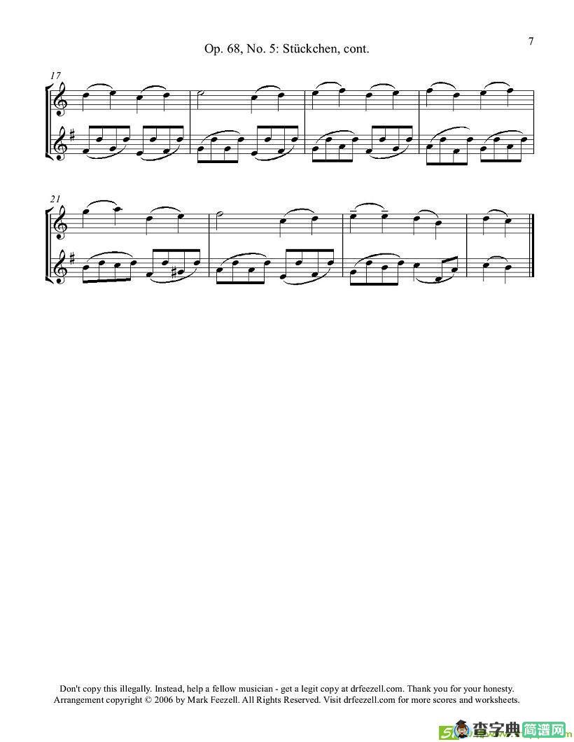 Robert Schumann-中音萨克斯练习曲萨克斯谱(Robert作曲)
