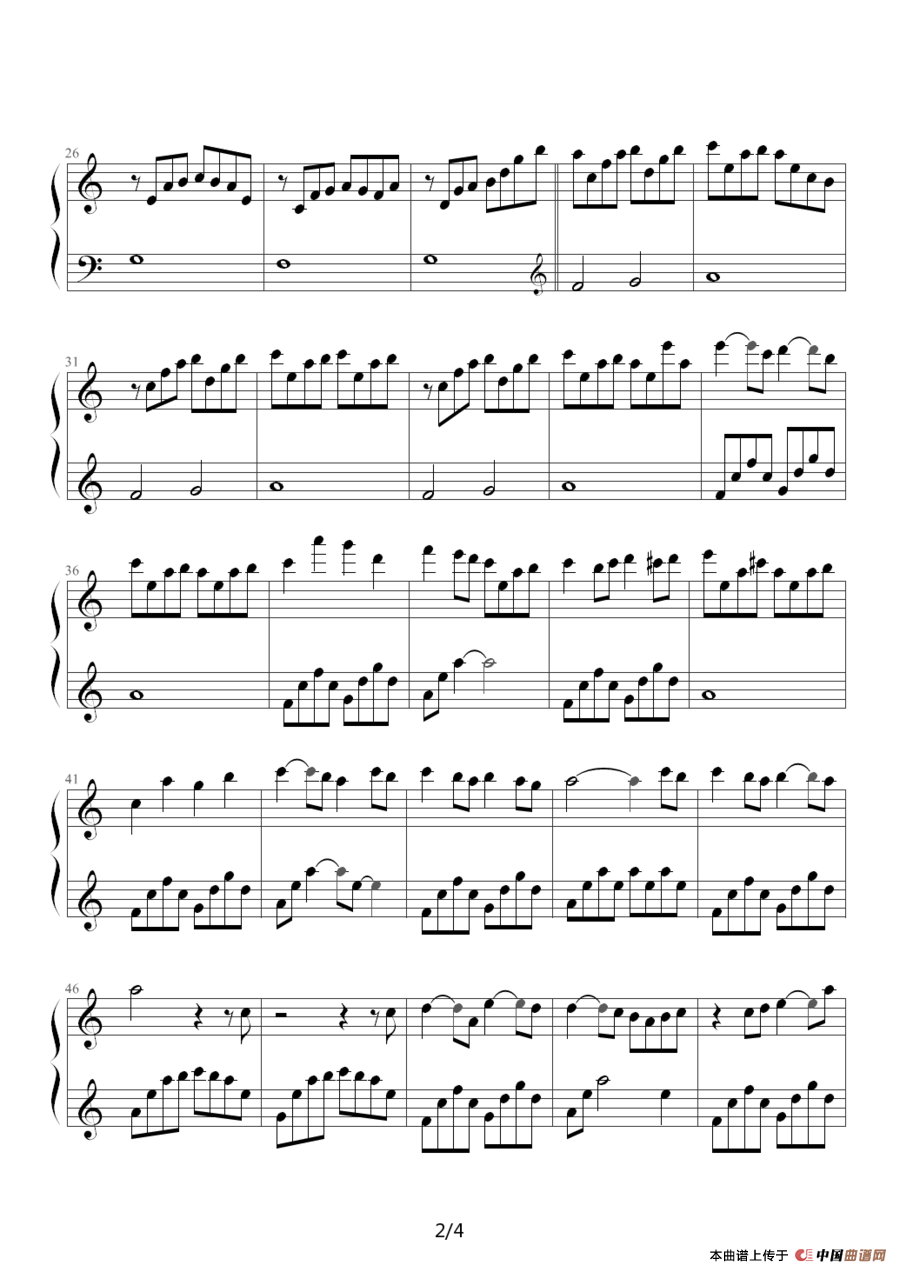 失去温暖（《千与千寻》插曲）钢琴谱