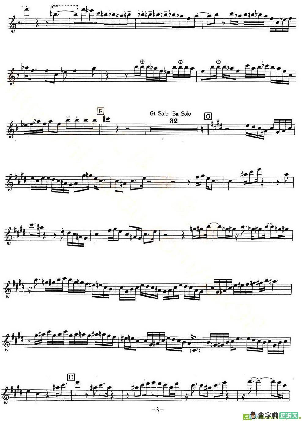 Hideaway萨克斯谱(David作曲)