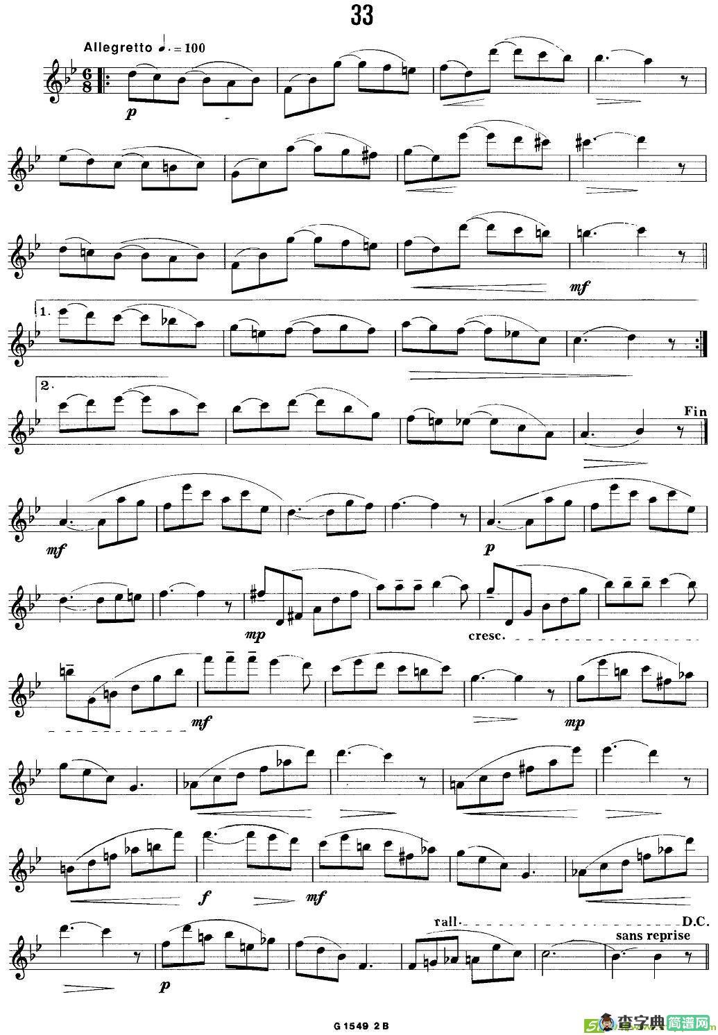 50首经典萨克斯管练习曲萨克斯谱
