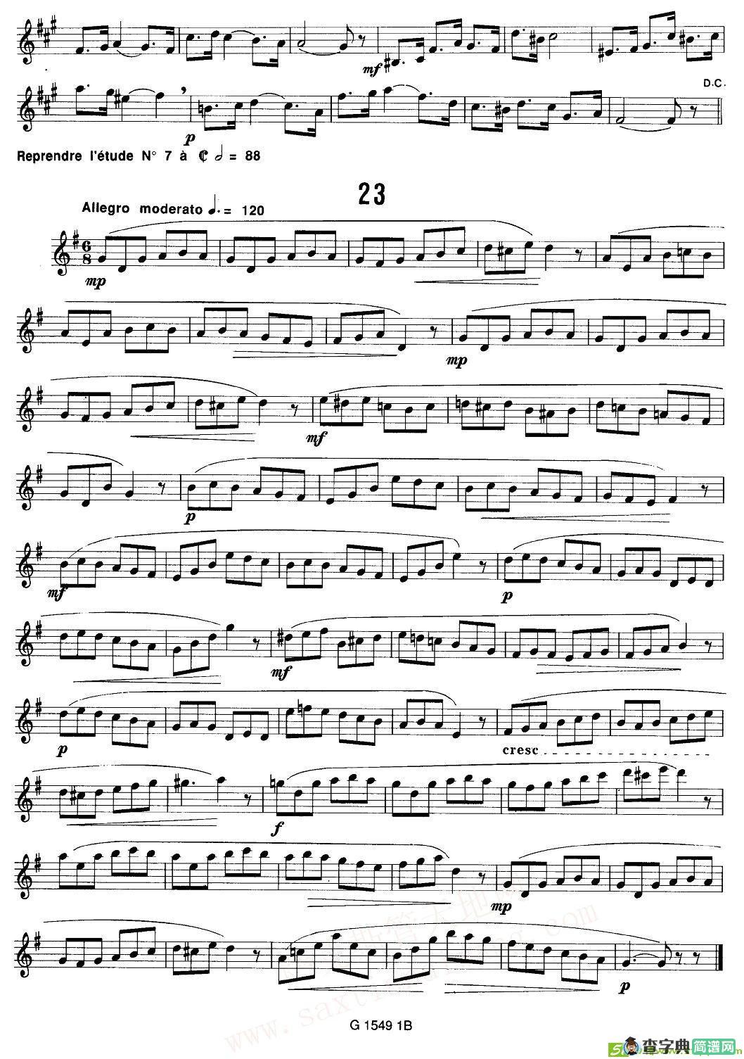 50首经典萨克斯管练习曲萨克斯谱