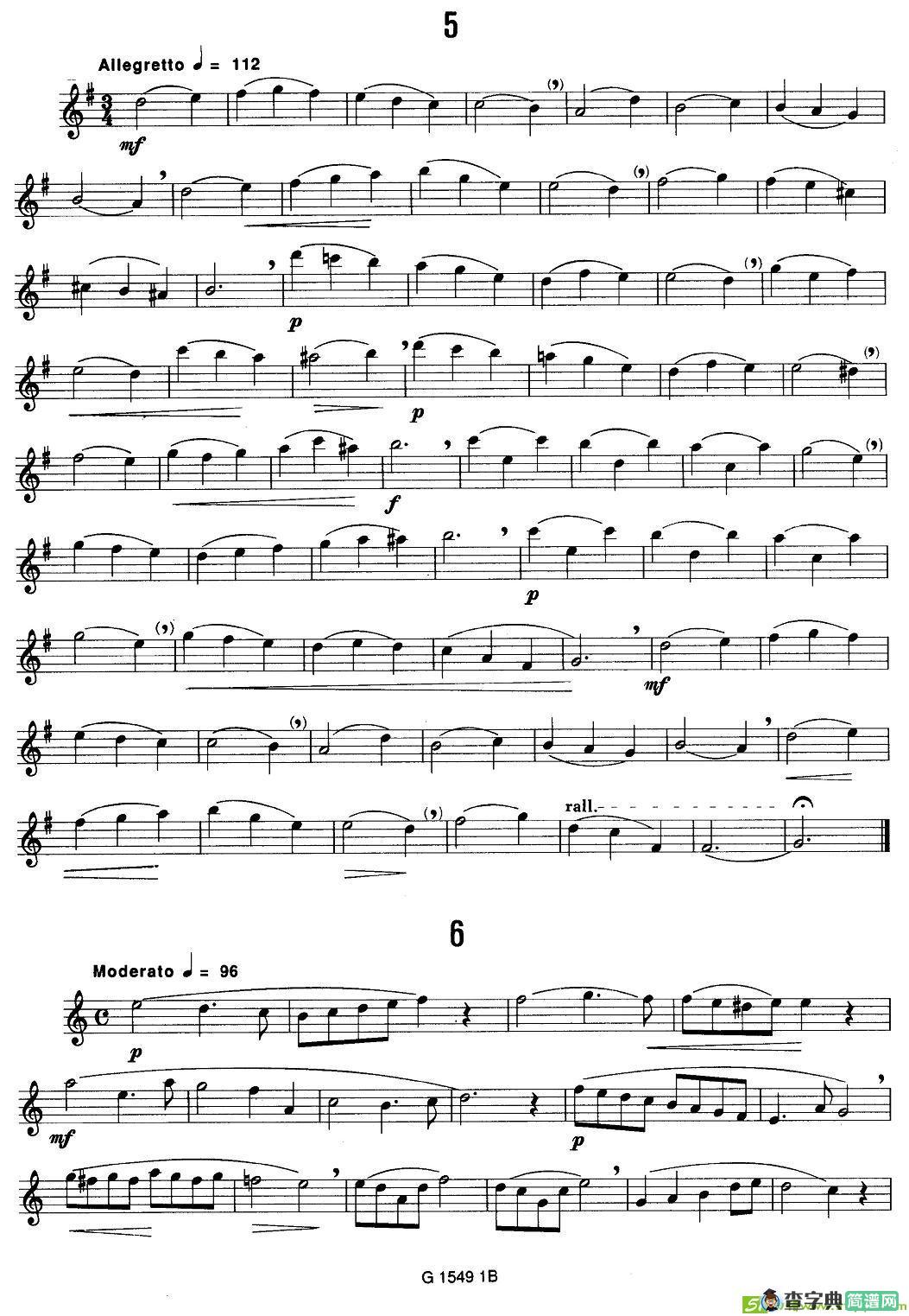 50首经典萨克斯管练习曲萨克斯谱