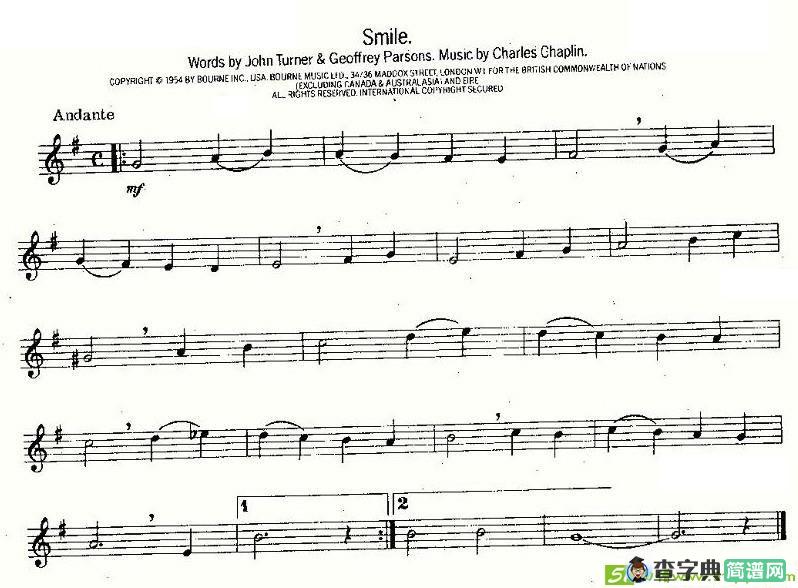 Smile萨克斯谱