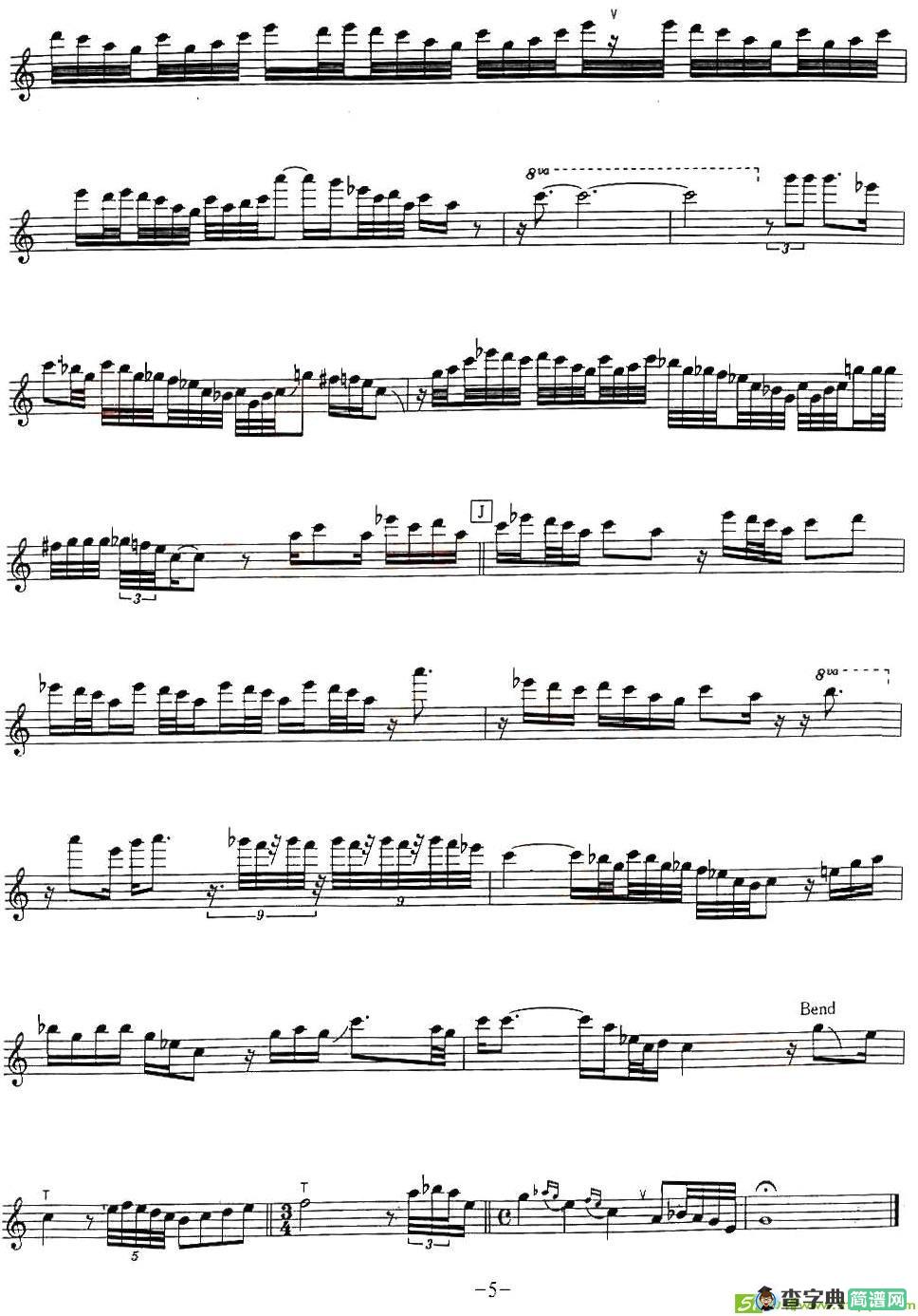 Straight to my hear萨克斯谱(David作曲)