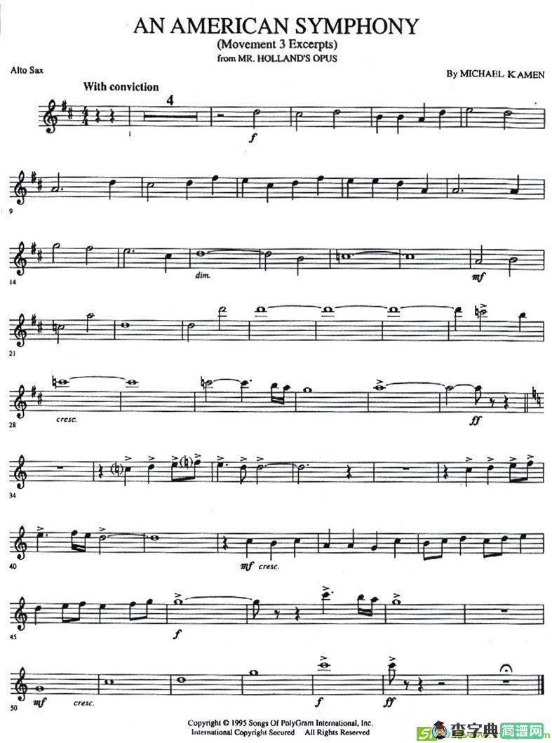 AN AMERICAN SYMPHONY萨克斯谱