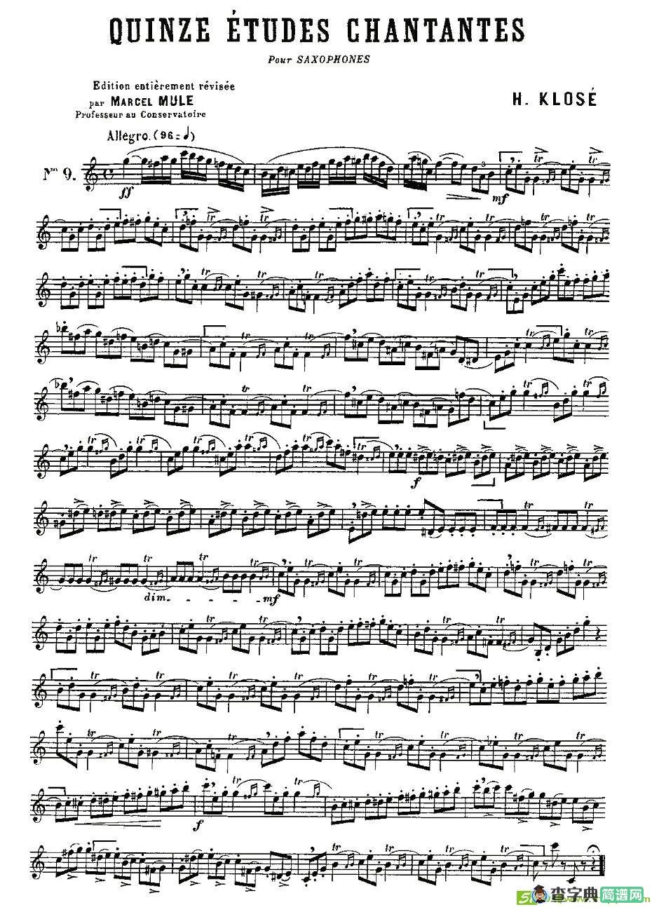 Klose Etudes Chantantes Pour Saxophone萨克斯谱