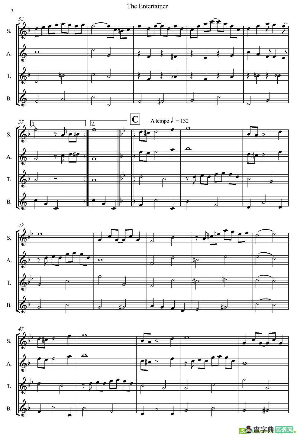 The Entertainer萨克斯谱(Scott作曲)