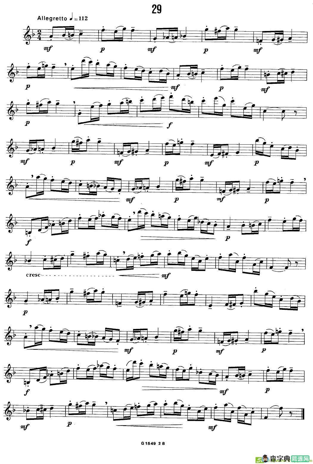 50首经典萨克斯管练习曲萨克斯谱