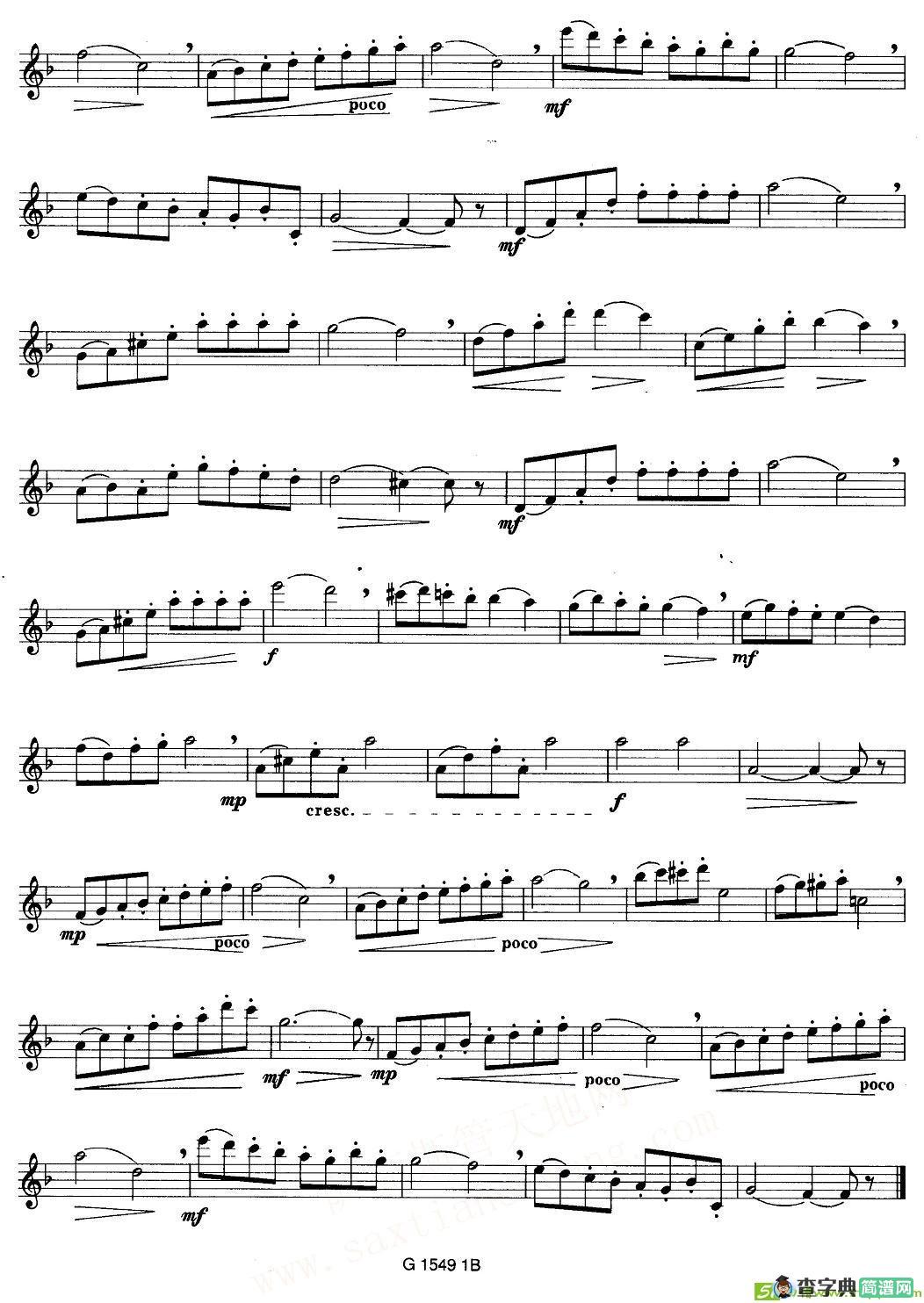 50首经典萨克斯管练习曲萨克斯谱