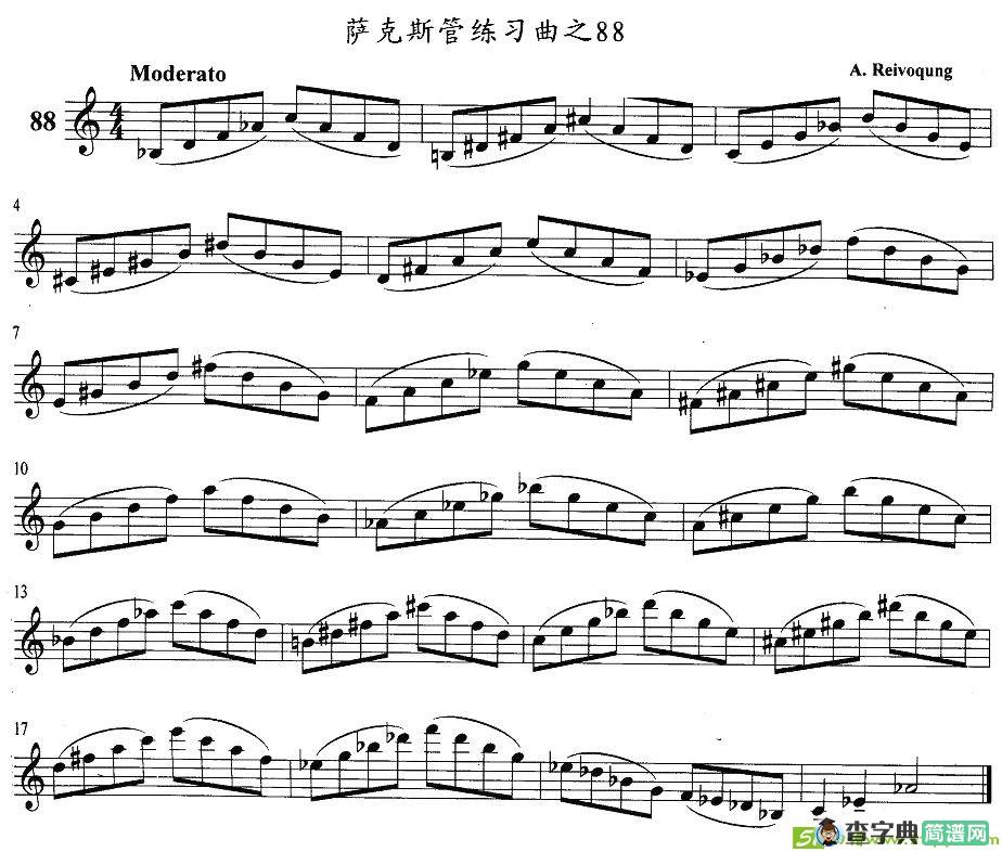 萨克斯管练习曲萨克斯谱