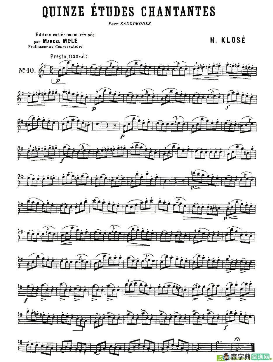 Klose Etudes Chantantes Pour Saxophone萨克斯谱