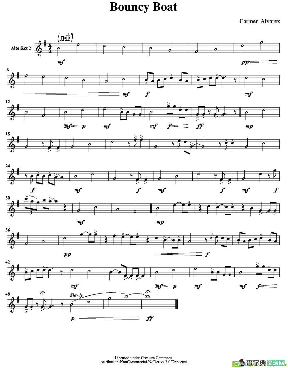 Bouncy Boat萨克斯曲谱（总谱、分谱）