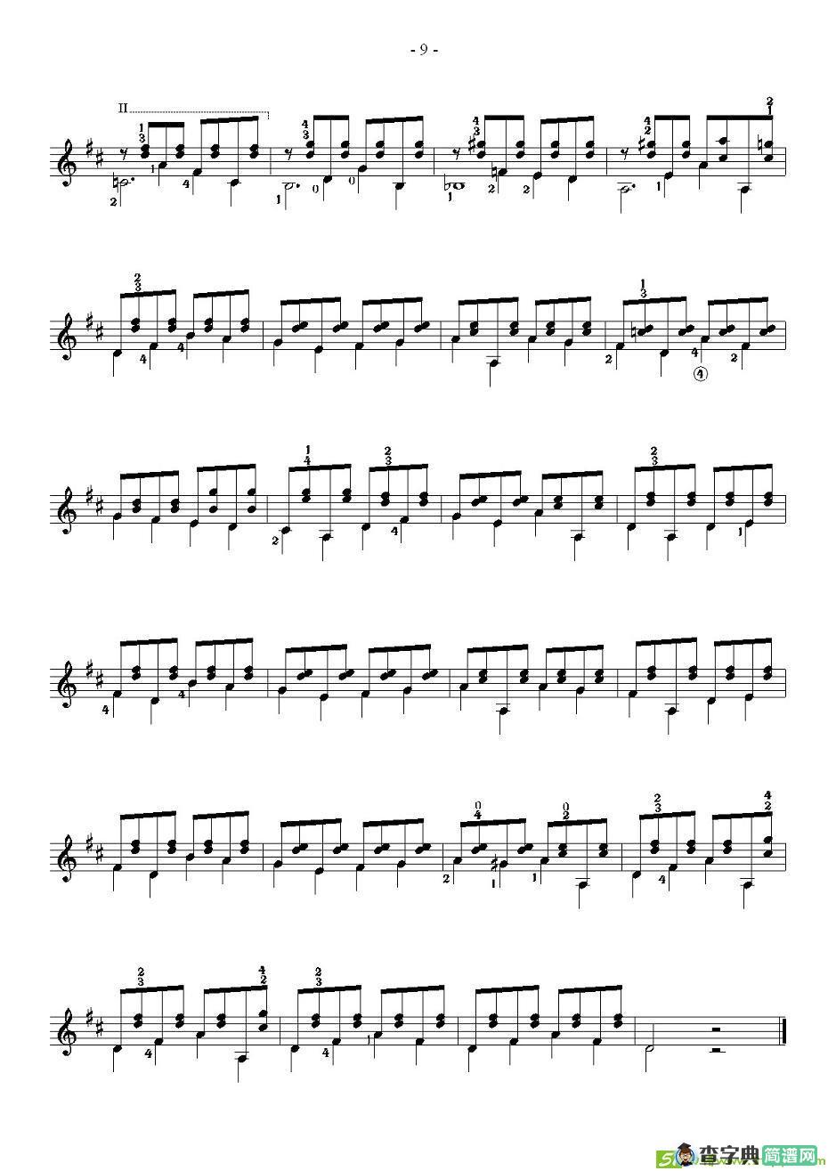 索尔·克斯特26首练习曲之6——10吉他谱