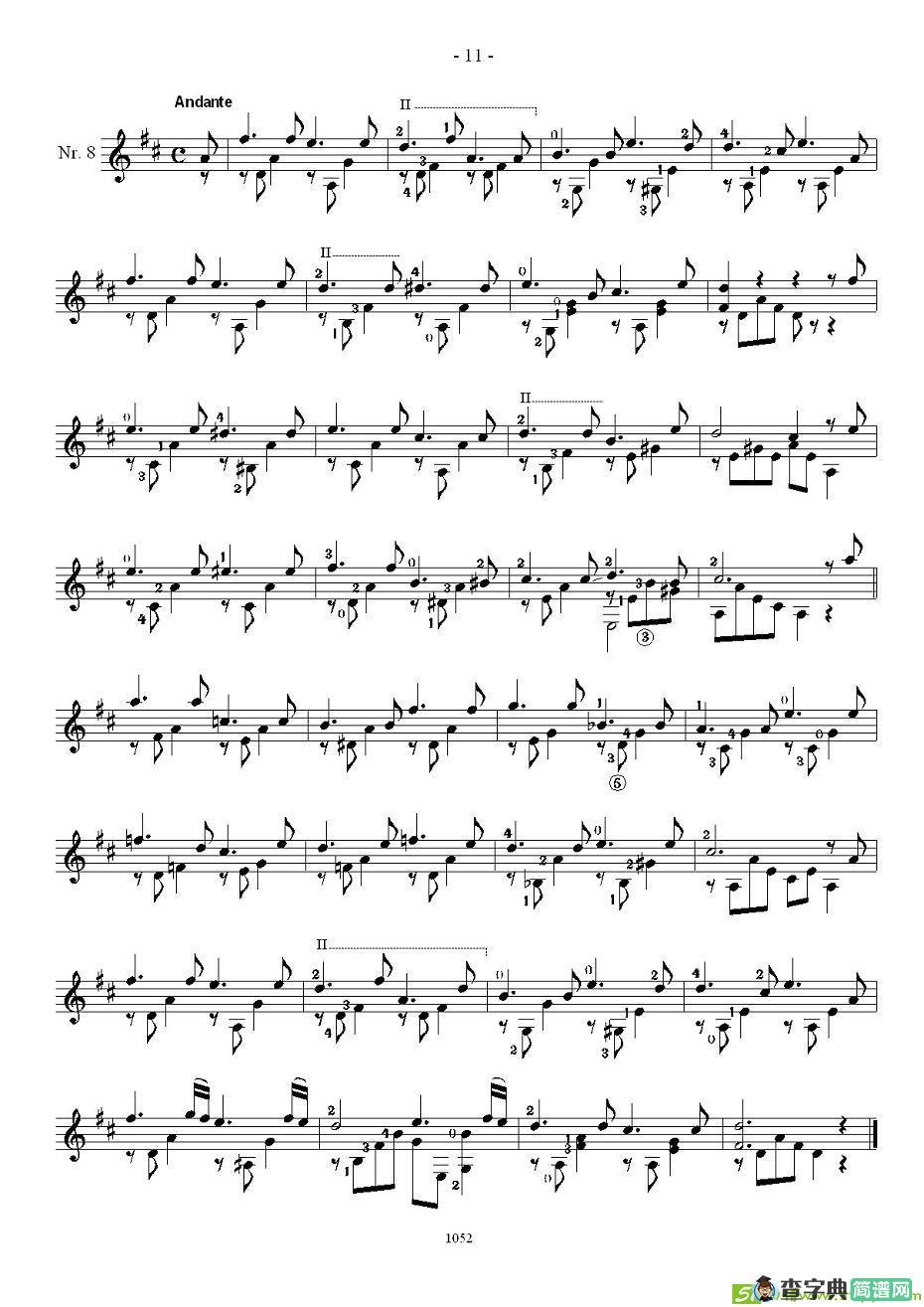 索尔·克斯特26首练习曲之6——10吉他谱