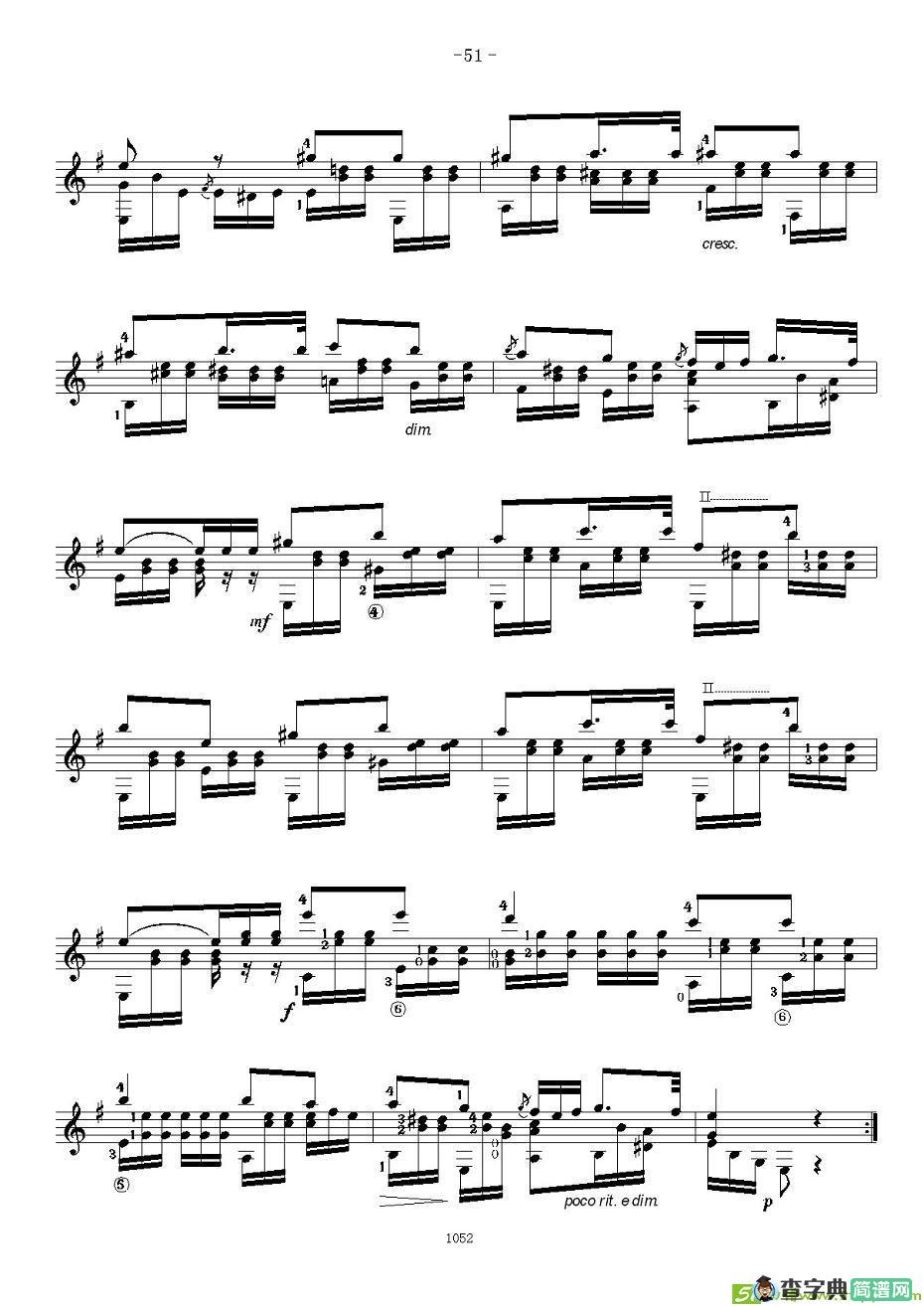 索尔·克斯特26首练习曲之21——26吉他谱