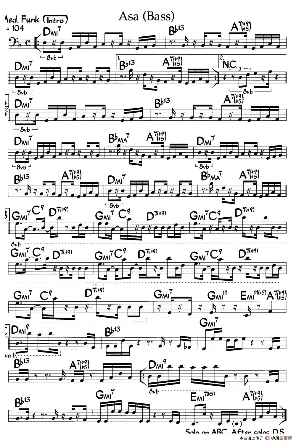 ASA（爵士钢琴曲）钢琴谱