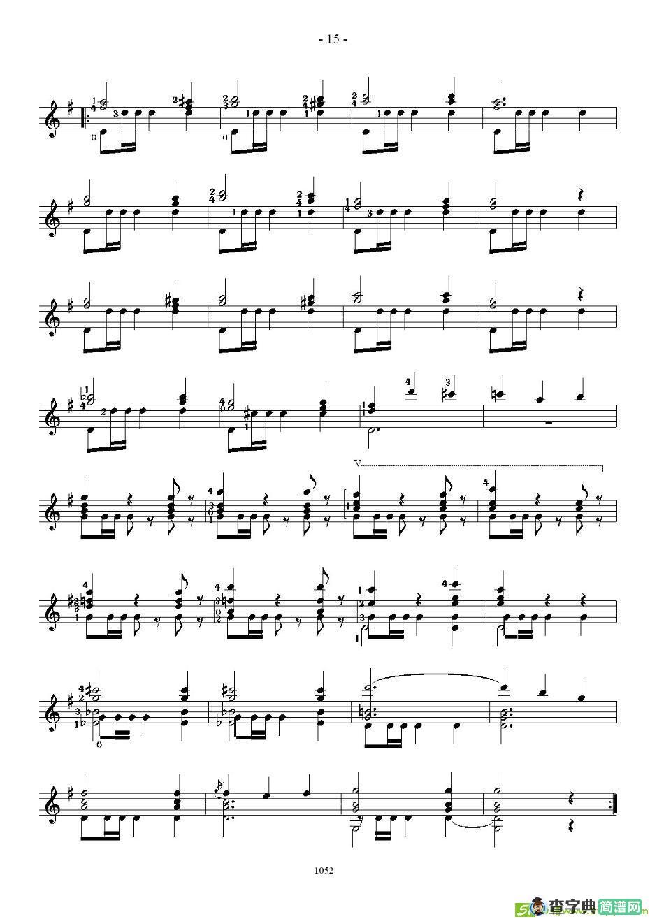 索尔·克斯特26首练习曲之6——10吉他谱