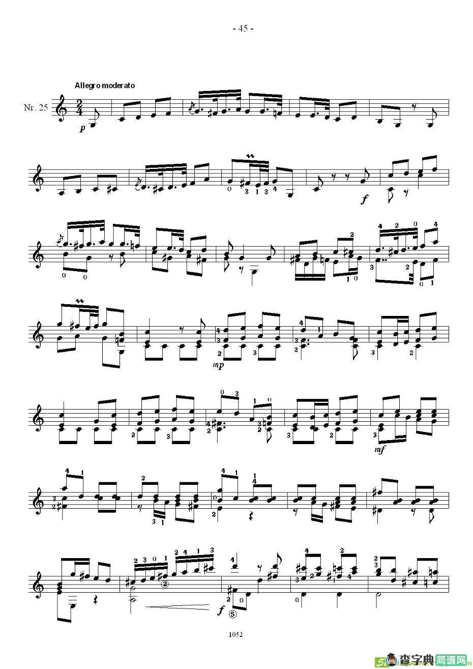 索尔·克斯特26首练习曲之21——26吉他谱
