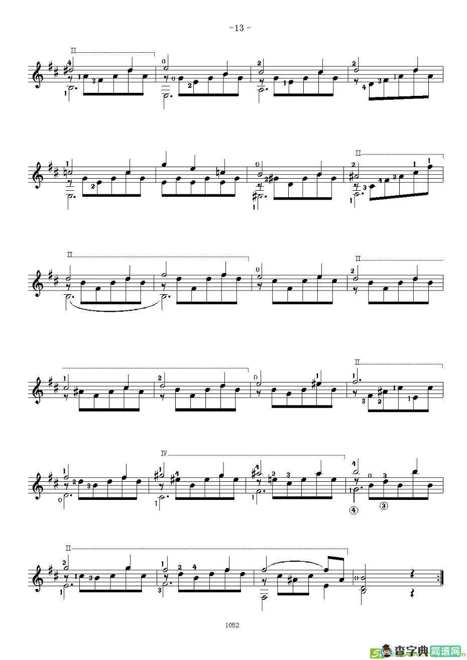 索尔·克斯特26首练习曲之6——10吉他谱