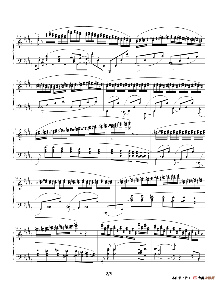 练习曲 Op.25  No.6钢琴谱