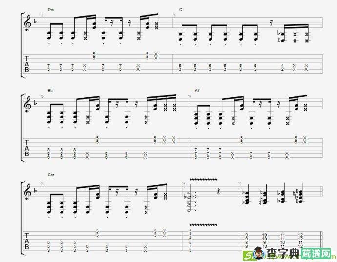 CNBLUE 《孤独啊》吉他谱二吉他曲谱