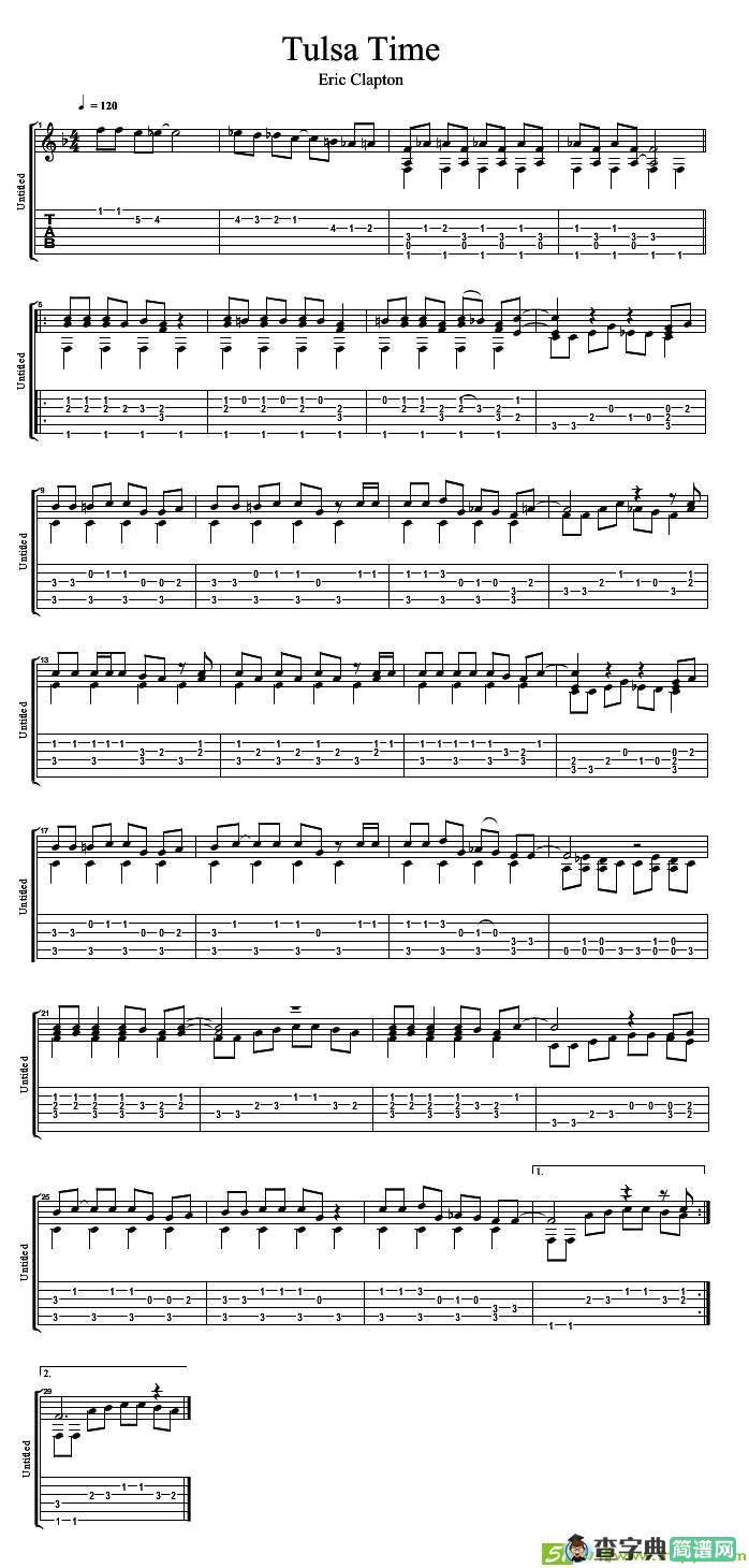 Tulsa Time吉他谱