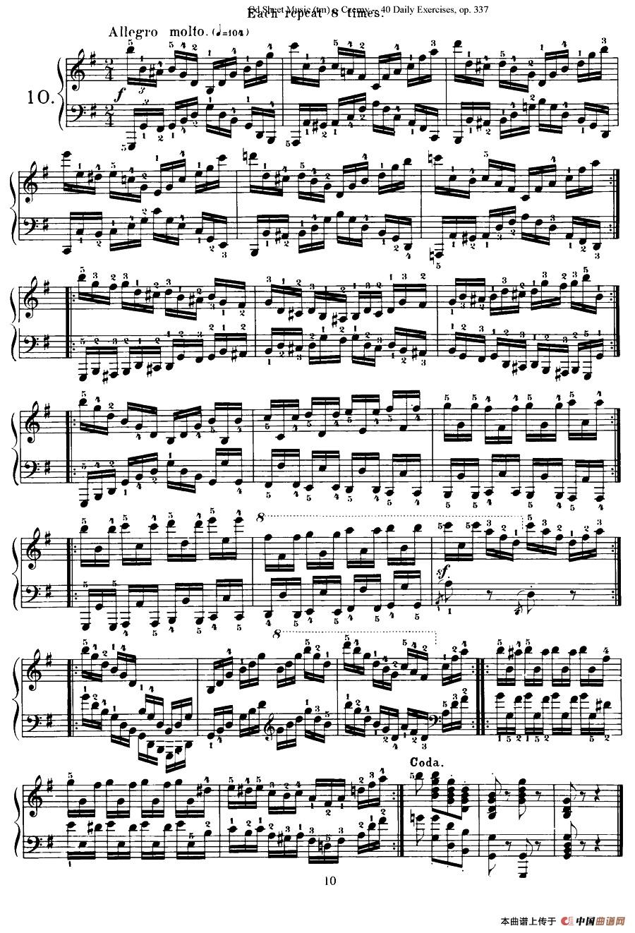 Czerny - 40 Daily Exerci Op.337（6—10）（40首日常训练曲）钢琴谱