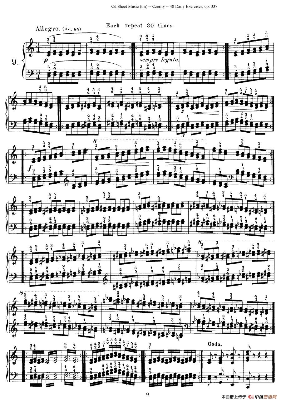 Czerny - 40 Daily Exerci Op.337（6—10）（40首日常训练曲）钢琴谱