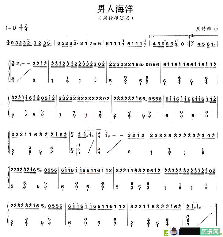 男人海洋古筝古琴谱