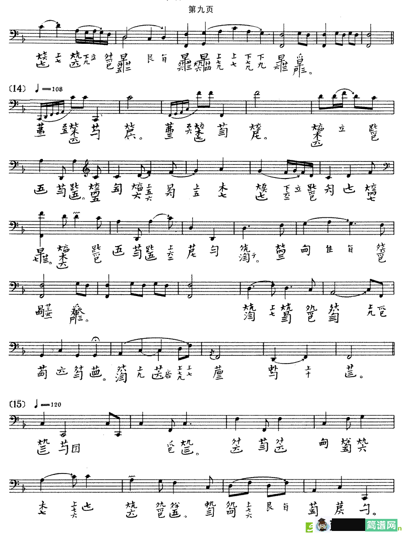 阳春古筝古琴谱(吴兆基演唱)